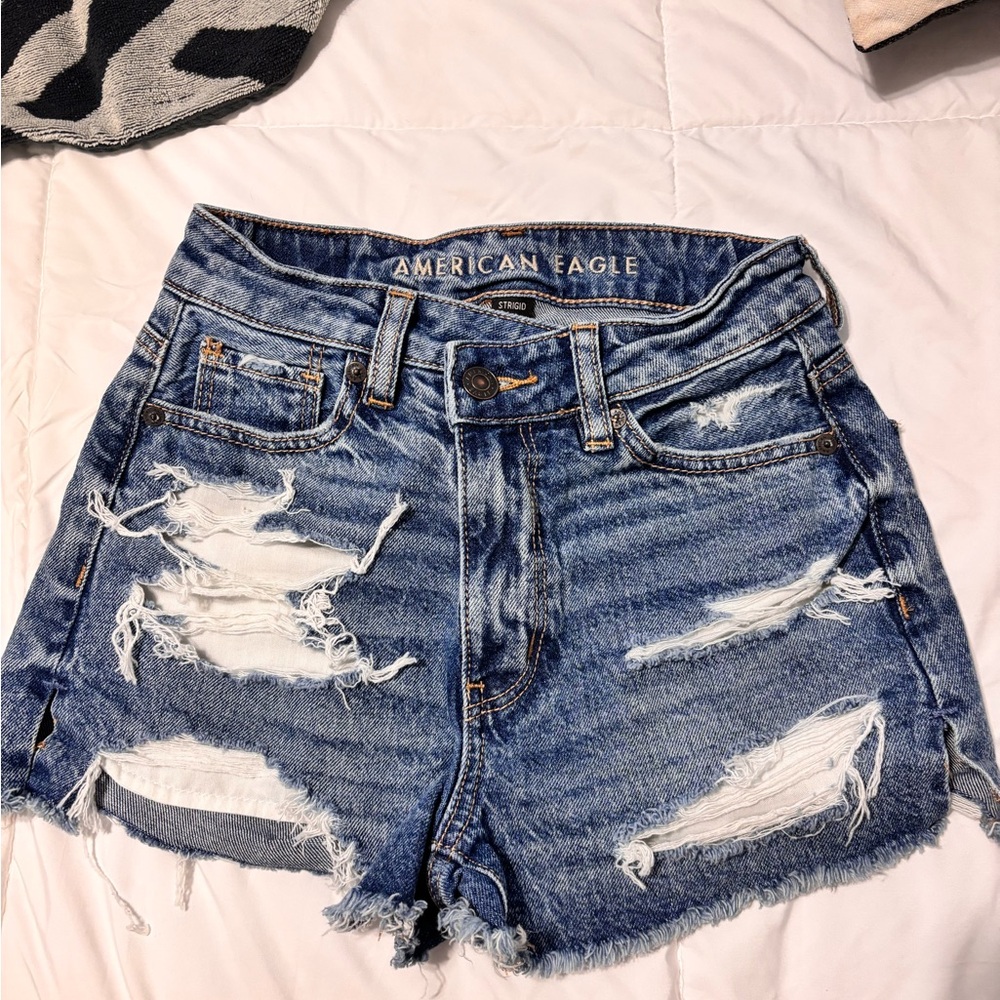 American Eagle Outfitters Ripped Blue Jean Shorts